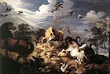 Roelandt Jacobsz Savery Horses and Oxen Attacked by Wolves painting